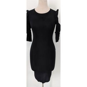 Zara Flutter sleeve black dress